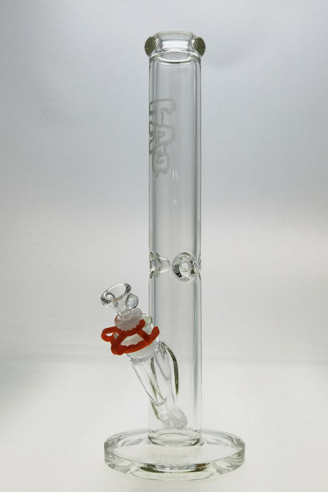 Thick Ass Glass 16" Straight Tube Bong, 50x7MM with 18/14MM Downstem, Clear Glass, Front View