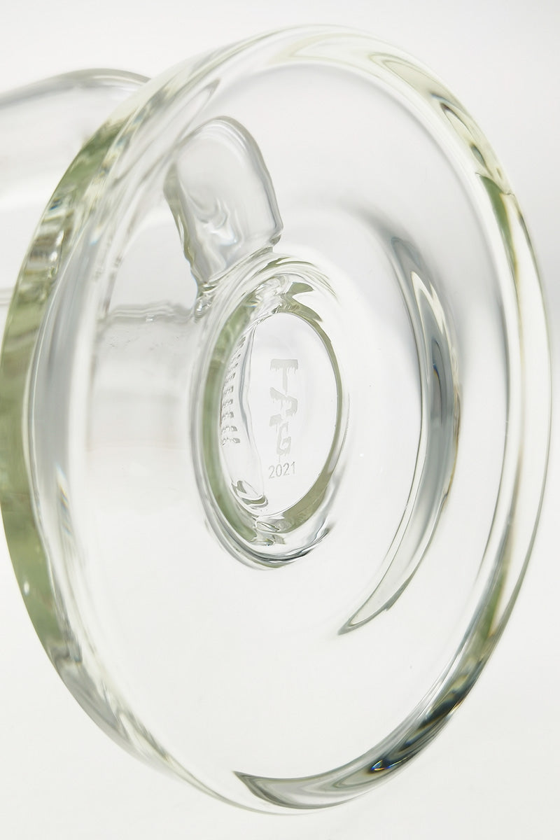 Close-up of TAG 16" Bong's Helical Dome Splash Guard and Inline Percolator with Thick Glass