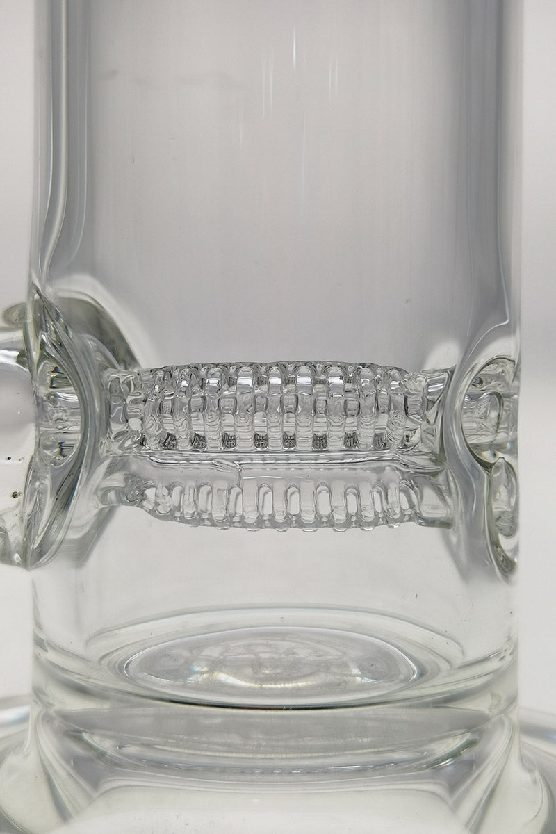 TAG 16" Bong Close-Up of Super Slit Inline Percolator for Smooth Hits, 4mm Thick Glass