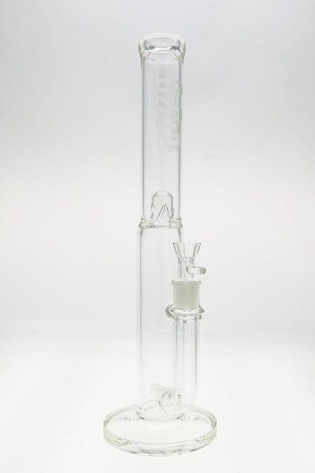 TAG 16" Clear Glass Bong with Inline Percolator and Helical Dome Splash Guard, Front View