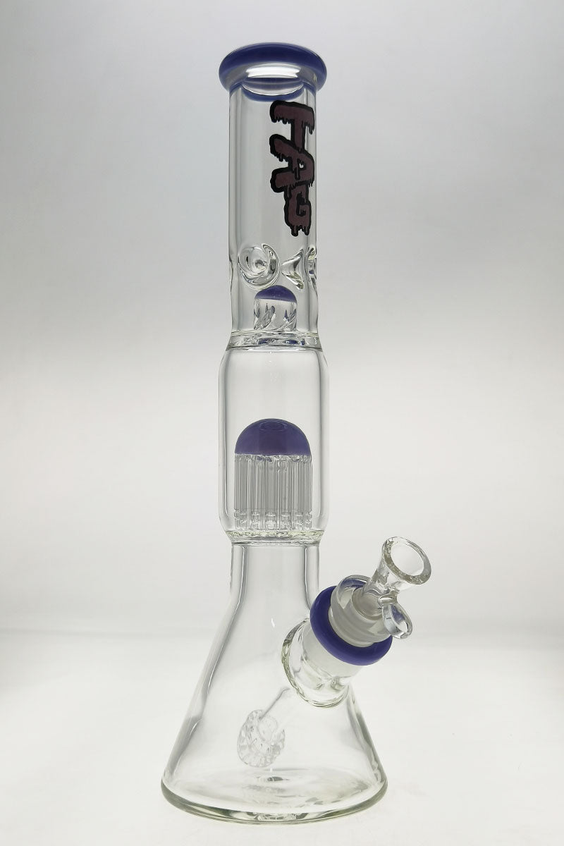 TAG 17" Beaker Bong with 16-Arm Tree Percolator and Thick 7mm Glass - Front View