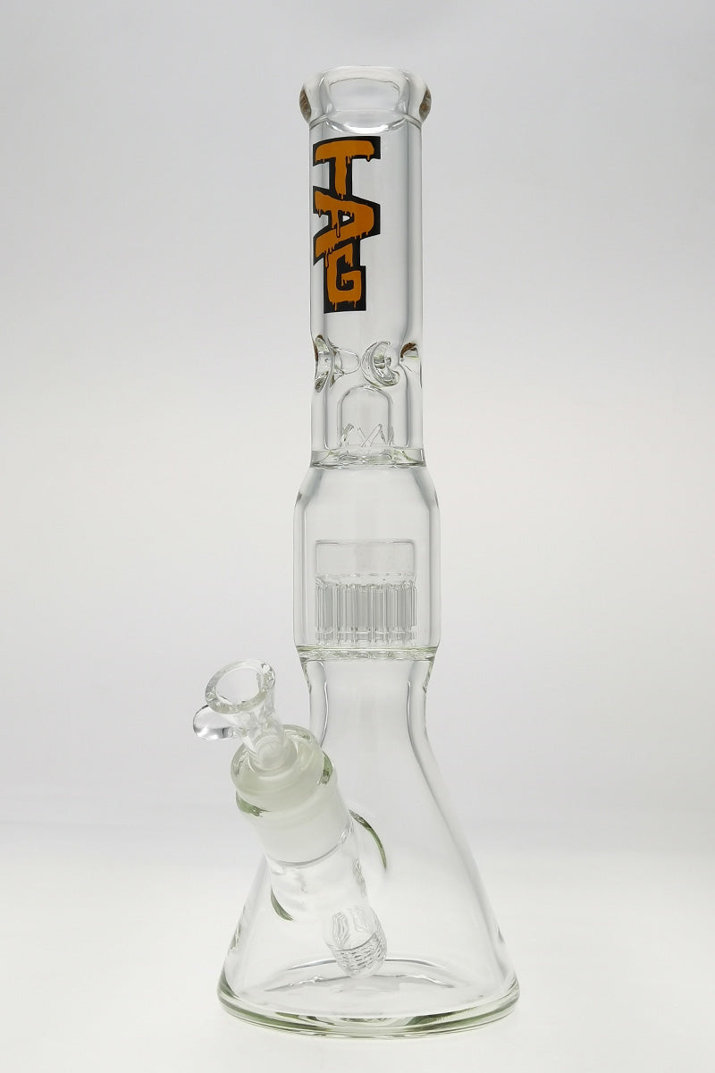 TAG 17" Beaker Bong with 16-Arm Tree Percolator and 28/18MM Downstem, Front View