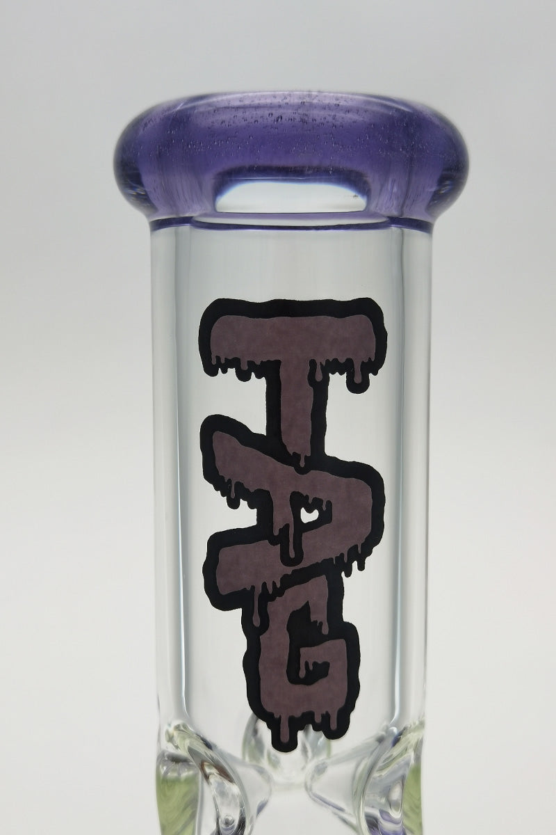 TAG 17" Beaker Bong with 16-Arm Tree Percolator, 7mm Thick Glass, Front View
