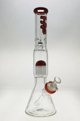 TAG 17" Beaker Bong with 16-Arm Tree Percolator, Thick 7mm Glass, Front View on White Background