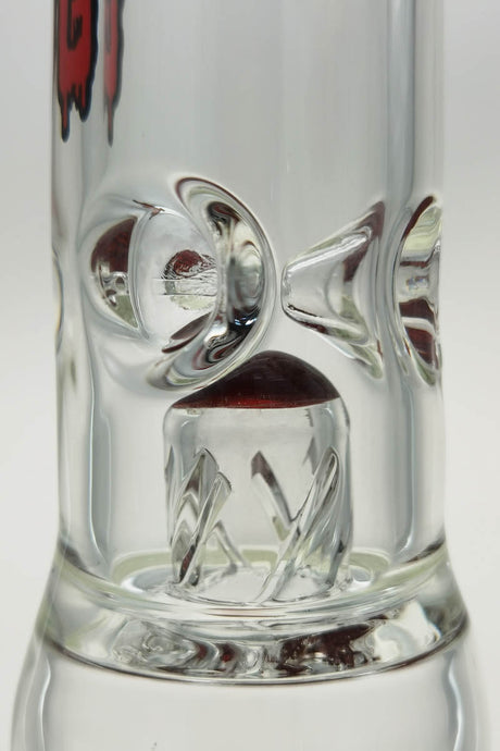Close-up of TAG 17" Beaker Bong with 16-Arm Tree Percolator, Thick 7mm Glass, and Clear Design