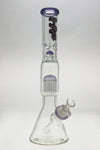 TAG 17" Beaker Bong with 16-Arm Tree Percolator, Purple Lollypop Accents, Front View