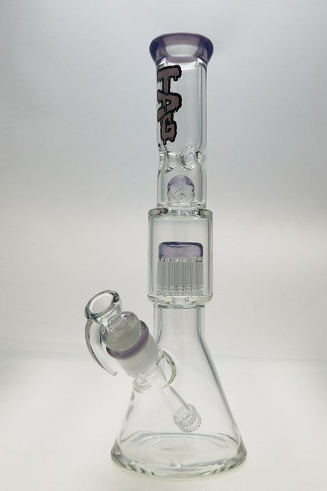 TAG 17" Beaker Bong with 16-Arm Tree Percolator, 50x7MM, 28/18MM Downstem, Front View