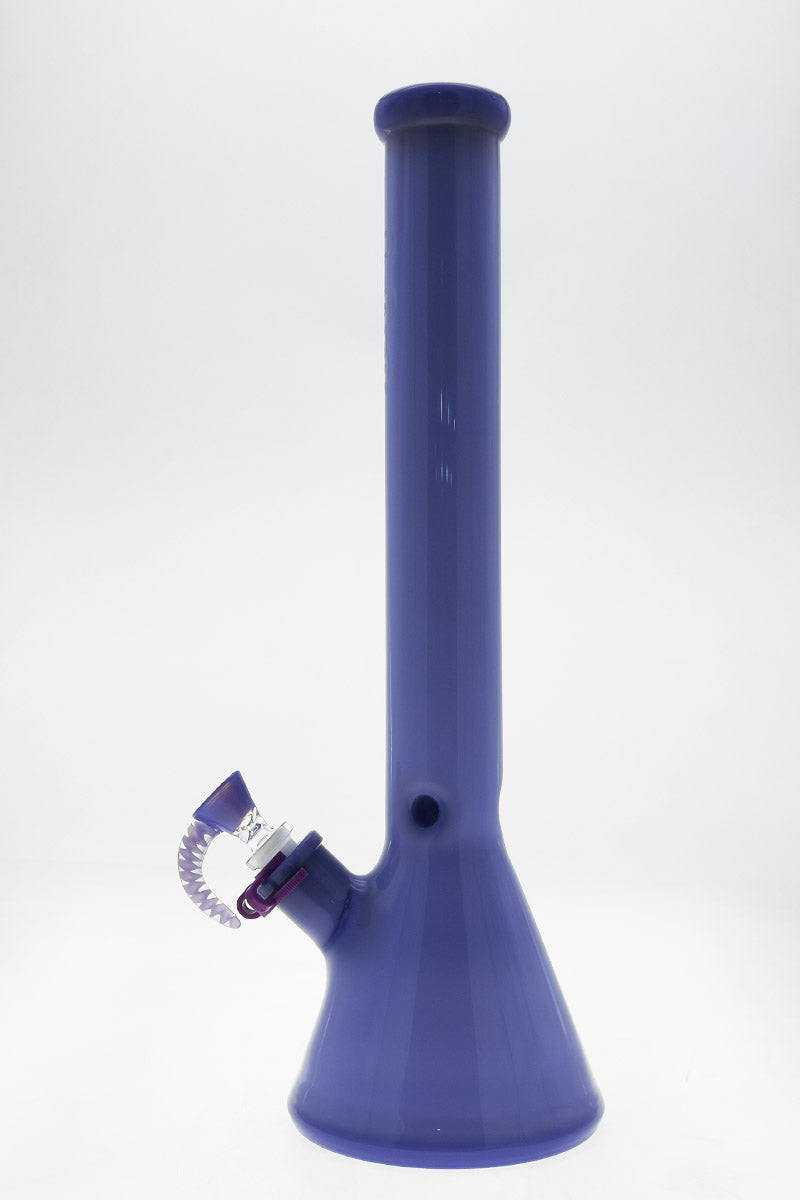 TAG 18" Beaker Bong in Tie Dye Blue, 50x5MM with 18/14MM Downstem, Front View