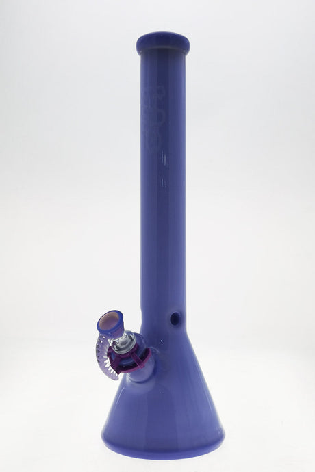 TAG 18" Beaker Bong in Full Purple, 50x5MM Borosilicate Glass, Front View on White