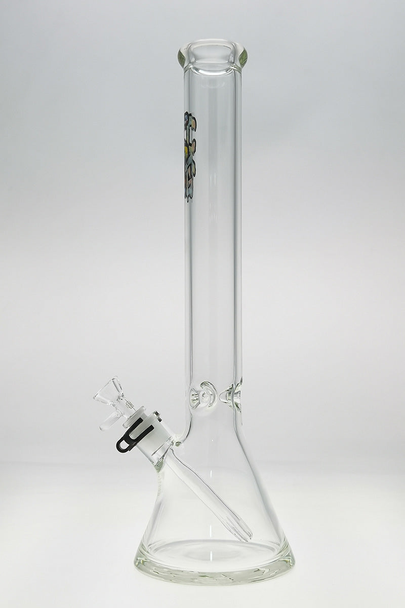 TAG 18" Beaker Bong 50x7MM with Rasta Logo, Front View on White Background