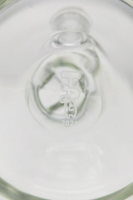 Close-up of TAG 18" Beaker Bong with Rasta logo, showcasing the 18/14MM Downstem