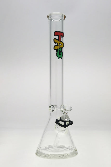 TAG 18" Rasta Beaker Bong with 50x7MM Glass and 18/14MM Downstem Front View