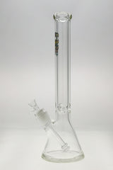 TAG 18" Beaker Bong 50x9MM with Tie Dye Logo, 28/18MM Downstem Front View on White Background