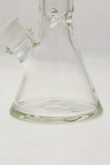 Close-up of TAG 18" Beaker Bong base, 50x9MM with 28/18MM Downstem, showcasing its thick glass and stability.