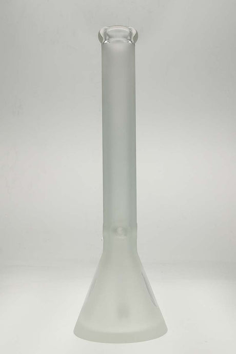 Thick Ass Glass 18" Super Thick Beaker Bong in Frosted Glass, Front View on Seamless White Background