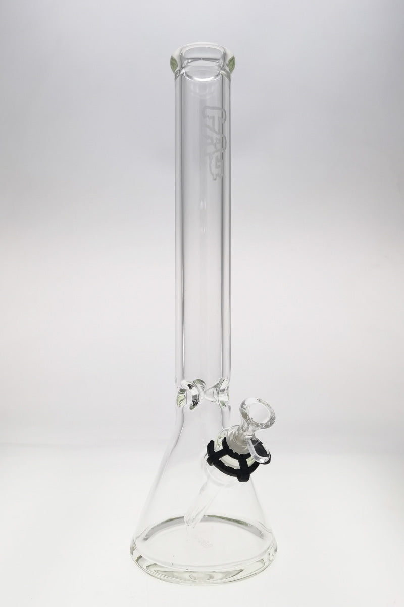 TAG 18" Beaker Bong 50x9MM Super Thick with Rasta Logo - Front View on White Background