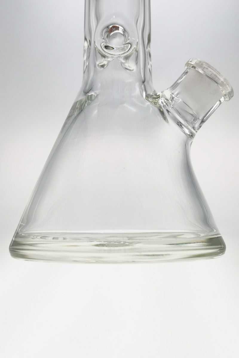 Close-up of TAG 18" Beaker Base 50x9MM with 18/14MM Downstem, super thick quartz glass