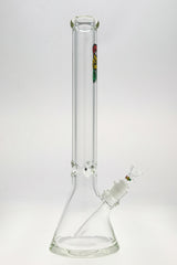 Thick Ass Glass 18" Beaker Bong in Rasta Colors, 50x9MM with 18/14MM Downstem, Front View