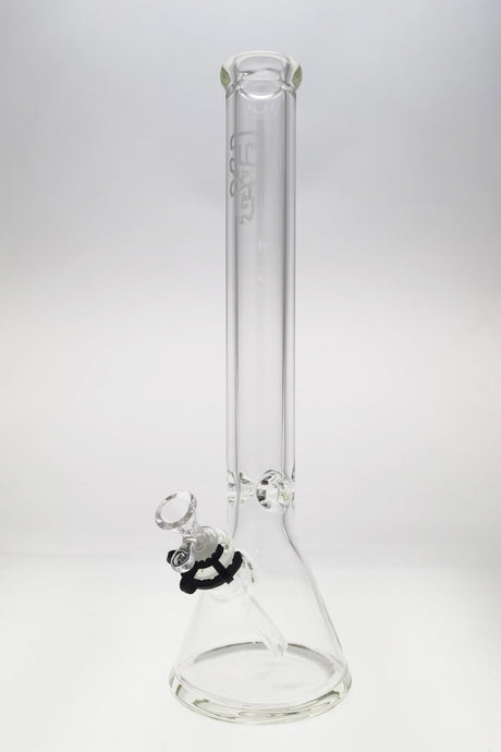 TAG 18" Super Thick Beaker Bong with Rasta Sandblasted Logo and Clear Downstem