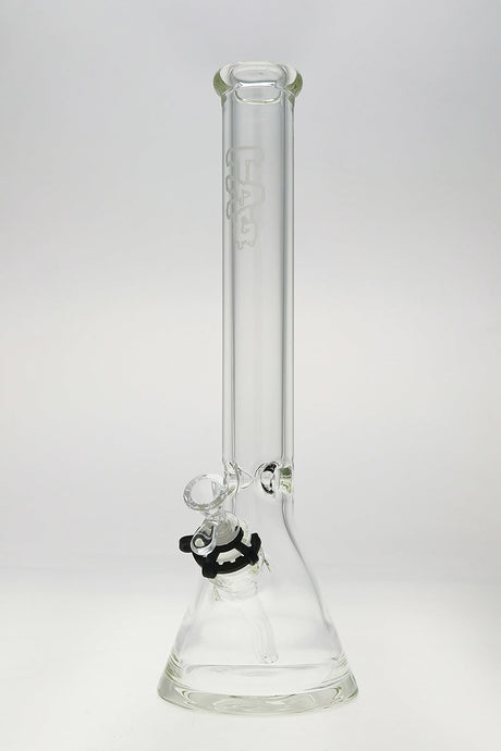 TAG 18" Super Thick Beaker Bong with Rasta Sandblasted Logo, Front View on White Background