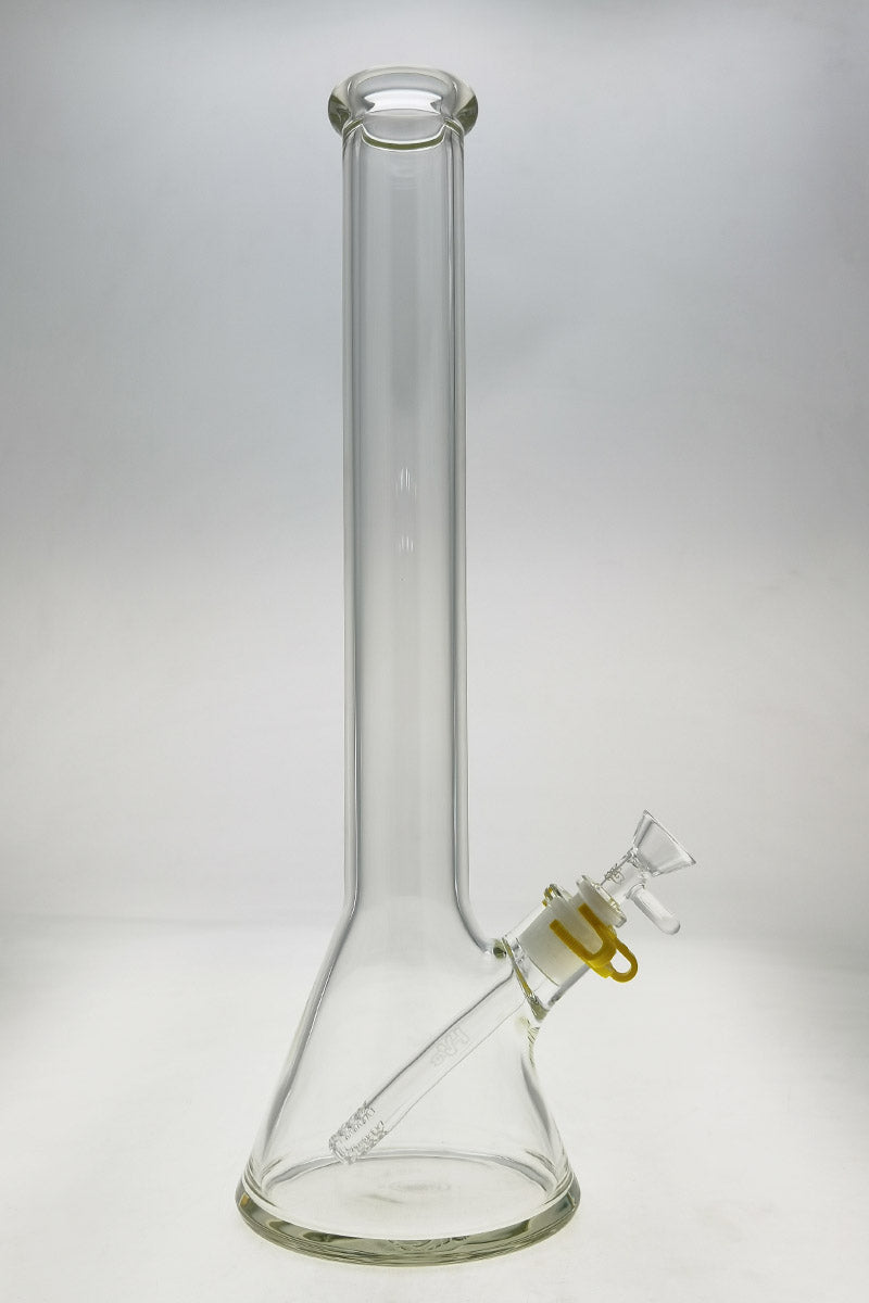 TAG 18" Beaker Bong 50x7MM with 18/14MM Downstem, Front View on Seamless White Background