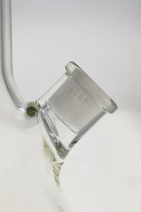 Close-up of TAG 18" Beaker Bong Base, 50x7MM Thick Quartz Glass, No Ice Pinches