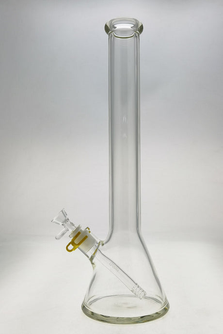 TAG 18" Beaker Bong 50x7MM without Ice Pinches, 18/14MM Downstem, Front View on White Background