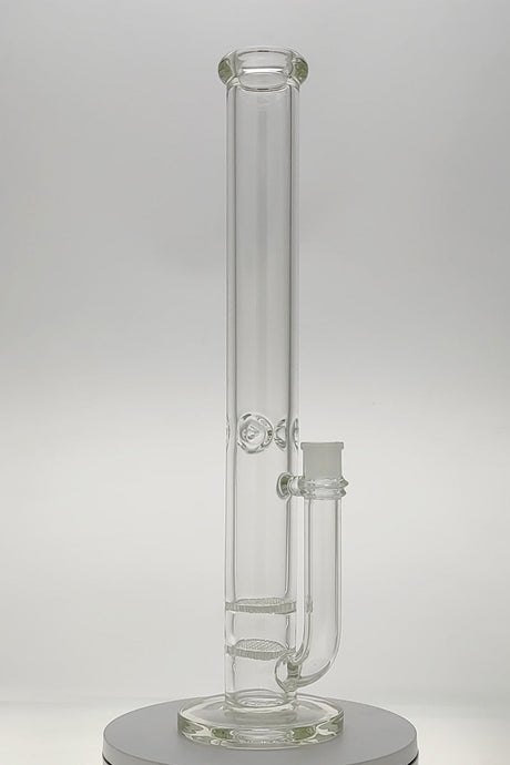 TAG 18" Double Honeycomb Bong with Ice Pinches, 50x7MM Clear Glass, Front View