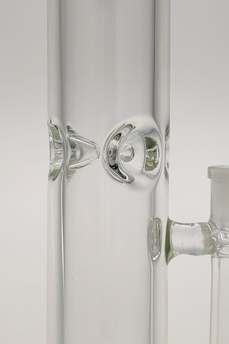 Close-up of TAG 18" Double Honeycomb Bong with Ice Pinches and 18MM Female Joint