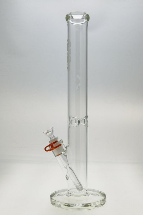 TAG 18" Straight Tube Bong 50x5MM with 18/14MM Downstem - Clear with Engraved Logo