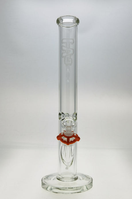 TAG 18" Straight Tube Bong 50x7MM with 18/14MM Downstem front view on white background