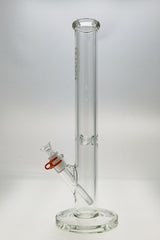 TAG 18" Straight Tube Bong, 50x7MM, with 18/14MM Downstem, Front View on White Background