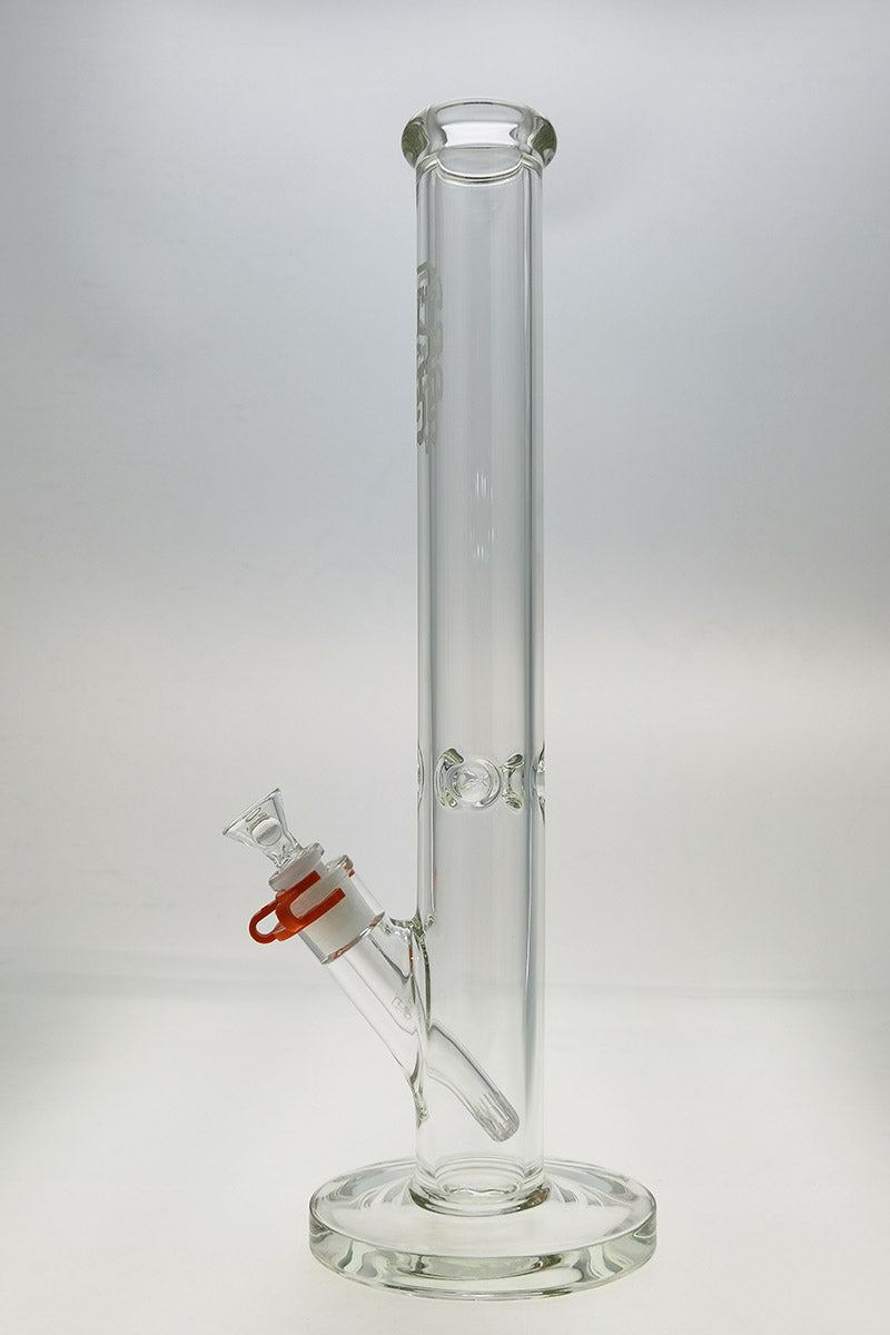 TAG 18" Straight Tube Bong, 50x7MM, with 18/14MM Downstem, Front View on White Background