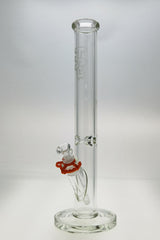 TAG 18" Straight Tube Bong 50x7MM with 18/14MM Downstem, Front View on White Background