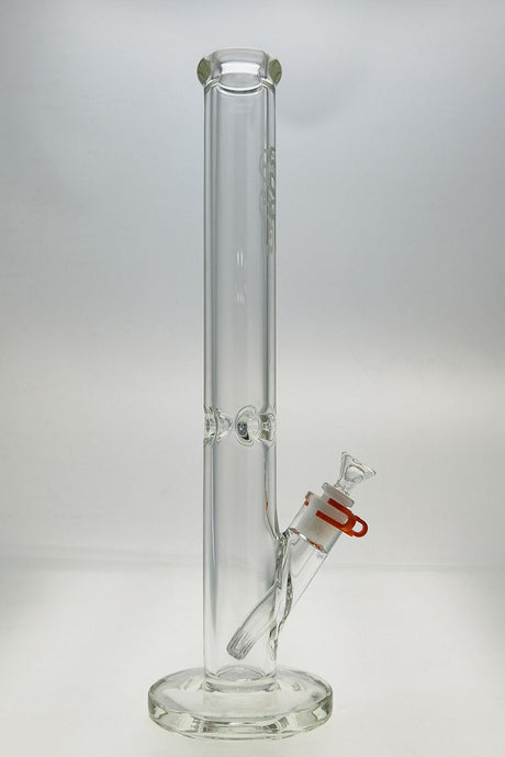 TAG 18" Straight Tube Bong, 50x9MM, with Rasta Colored Downstem, Front View