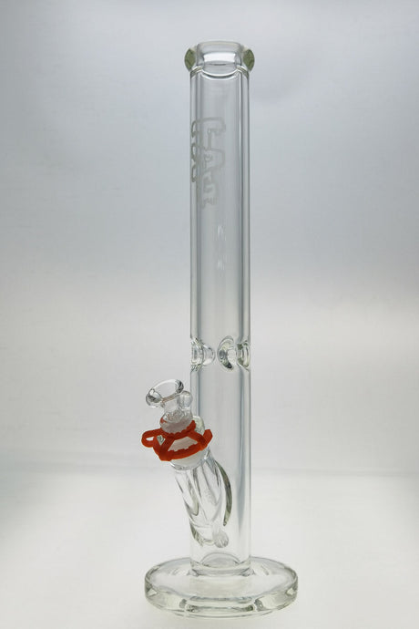 TAG 18" Straight Tube Bong with Rasta Logo, 50x9MM Glass, 18/14MM Downstem Front View