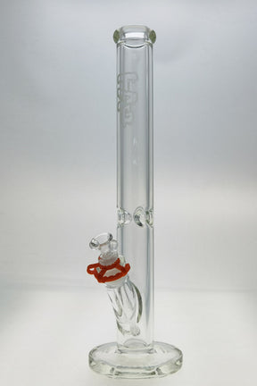 TAG 18" Straight Tube Bong with Rasta Logo, 50x9MM Glass, 18/14MM Downstem Front View