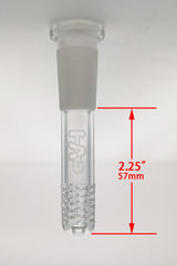 TAG 18/14MM Open End Gridded Downstem with 54 Holes and Logo - Clear, Front View