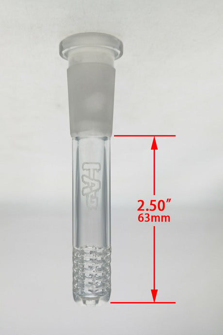 TAG 2.50" Super Slit Downstem with 54 Holes for Bongs - Clear, Front View