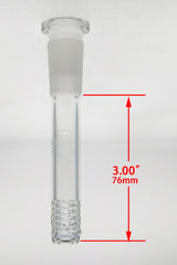 Thick Ass Glass 18/14MM Open End Gridded Downstem, 5.50" Length, Front View on White