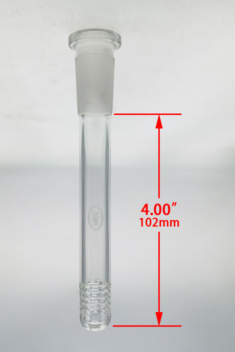 TAG 4-inch Open End Gridded Slit Downstem for Bongs - Clear with Measurements