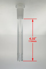 TAG 4.50" Clear Downstem with 54 Hole Open End Gridded Design for Bongs - Front View