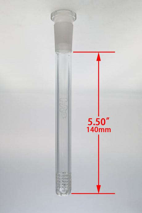 TAG 5.50" Clear Downstem with 54 Hole Open End Gridded Design for Bongs - Front View