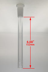 TAG 5.50" Clear Glass Downstem with 54 Hole Open End and Engraved Logo - Front View