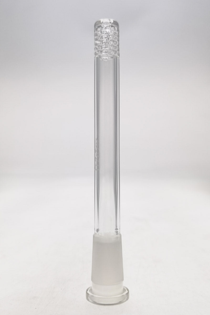 Thick Ass Glass 18/14MM Downstem with 54 Holes, Front View on Seamless White Background