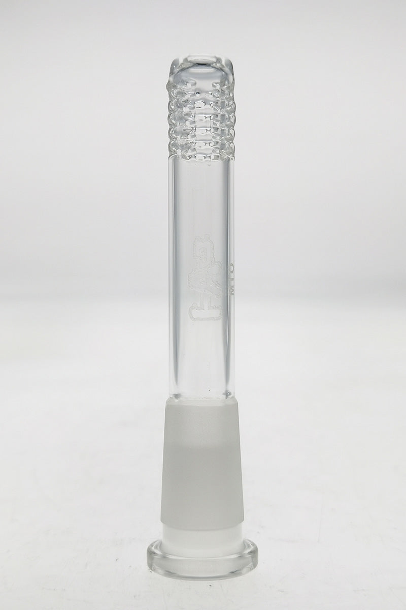 TAG 5.50" Super Slit Downstem with 54 Holes, 18mm to 14mm Joint Size, Front View on White