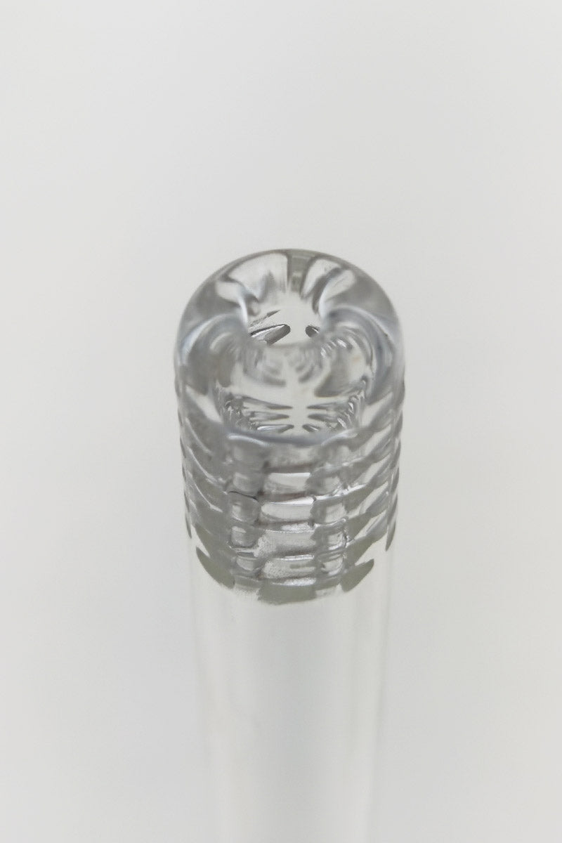 TAG 5.50" 54 Hole Open End Super Slit Downstem for Bongs, Top View on White Background