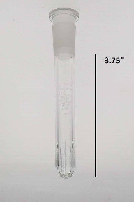 TAG 3.75" Closed End Rounded Showerhead Downstem by Thick Ass Glass - Front View