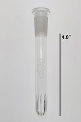 TAG 18/14MM Rounded Showerhead Downstem for Bongs, Front View with Measurement