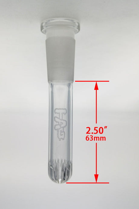 TAG 2.50" Closed End Showerhead Downstem with Laser Engraved Logo - Clear View